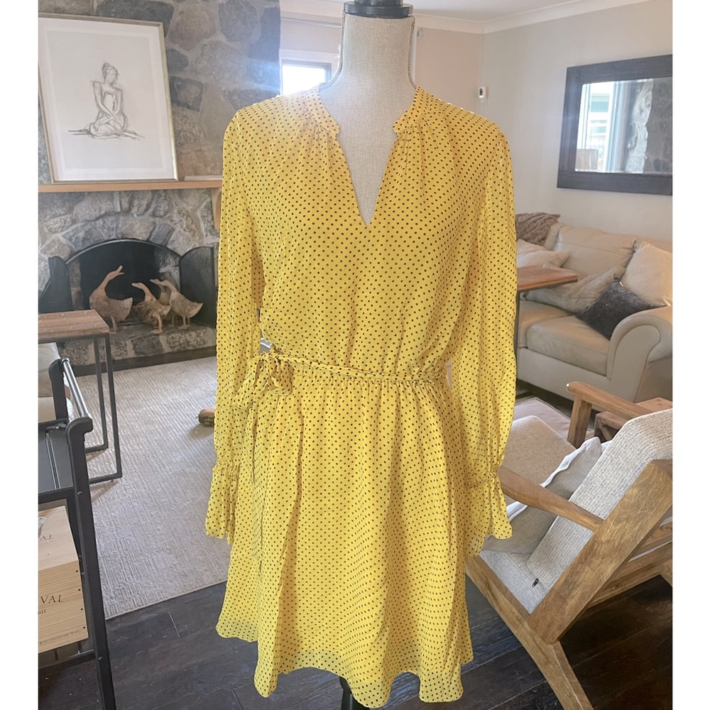 New Joie 100% silk poka dot dress